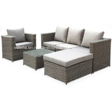 4-Piece Outdoor Rattan Wicker Sofa Sectional Patio Furniture Set